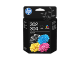Cartucho de tinta - HP 302/304, 1x Cartucho de Tinta Negra, 1x Cartucho de Tinta Tricolor