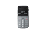 Móvil - Panasonic KX-TU160, Gris, 1100 mAh, Pantalla TFT-LCD grande de 2,4'', Teclas retroiluminadas, Compatible con audífonos, Luz LED brillante