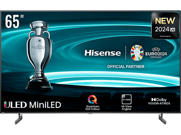TV Mini LED 65" - Hisense 65U6NQ, UHD 4K, Quad Core/MT9603, Dolby VIsion&Atmos, Smart TV, Mini LED, Game Bar, IA, Negro