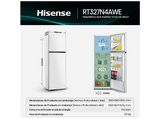 Frigorífico dos puertas - Hisense RT327N4AWE, Total No Frost, 167.6 cm, 249 l, Multi Air Flow, Motor Inverter, Blanco