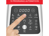 Batidora de vaso - Moulinex Perfectmix Cook LM835D, 1400 W, 2 L, 6 Cuchillas Powelix, Recetas Frías y Calientes, 10 programas, Táctil, Inox.