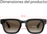Gafas IA - Meta Fury, Negro clásico, Lentes en marrón degradado, Gafas con IA y cámara, Unisex