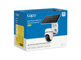 Cámara de vigilancia IP - TP-Link Tapo TC90 Kit, Panel Solar, DCI 2K, 3MP, Función de visión nocturna, 360º, Exterior, Visión Nocturna a Color, Blanco