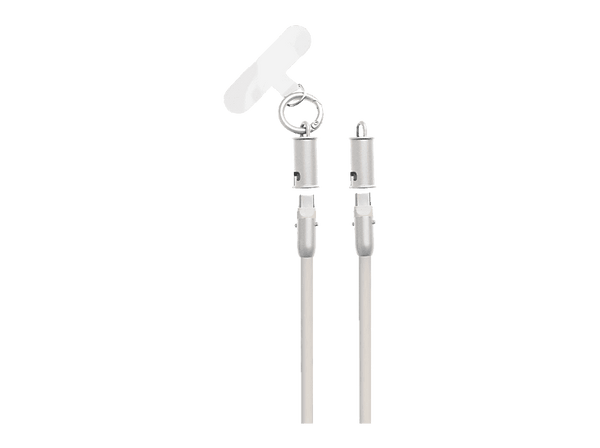 Cordón para móvil - Panda Lanyard, 1.2m Cable, USB-C, Goma, Carga rápida, 60W, Canela
