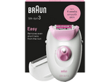Depiladora - Braun Silk-épil 3 3-031, Depiladora con cable, Rasura y recorta, 2 accesorios