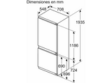Frigorífico combi integrable - Balay 3KIE934F, No Frost, 193.5 cm, 383 l, Eco Mode, Blanco