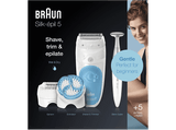Depiladora - Braun Silk-épil 5-815, Depiladora de arranque, Exfoliación y Rasurado, 5 Accesorios, Perfiladora Zona Bikini, Wet&Dry