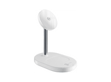 Cargador móvil inalámbrico - CellularLine, Mag Duo 2in1 Wireless Qi2.2, Estación de carga 25 W, Universal, Blanco