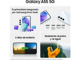 Móvil - Samsung Galaxy A55 5G, Yellow, 128GB, 8GB RAM, 6.6 FHD+ Super AMOLED, Exynos 1480 Octa-Core, 5000 mAh, Android