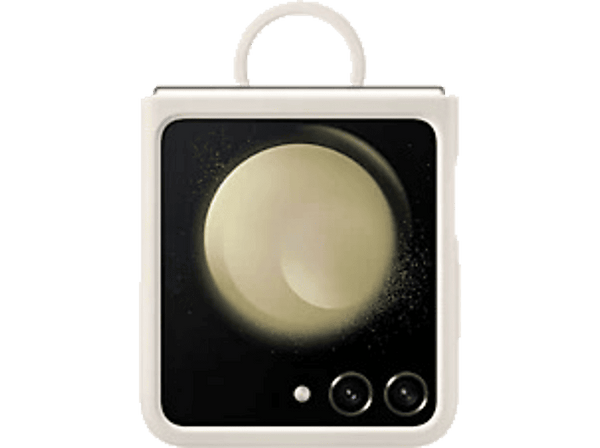 Funda - Samsung, Para Samsung Galaxy Z Flip5, Silicona, Con anillo, Plegable, Crema
