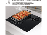 Placa inducción - LG CBIZ2435B, 4 Zonas, 1 Zona Flex, 59 cm, Negro