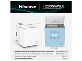Congelador horizontal - Hisense FT200N1AWDL, 198 l, 85.8 cm, Congelador Convertible, Goma Antibacteria, Blanco