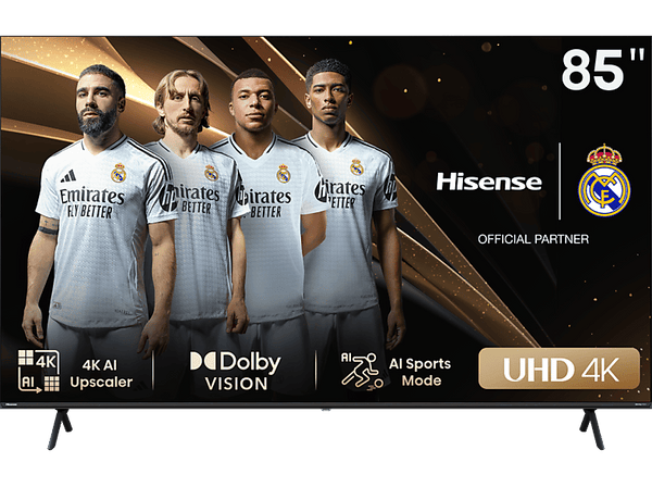 TV LED 85" - Hisense 85A6N, UHD 4K, Smart TV, HDR 10+, Dolby Vision, Control por Voz, Modo Juego, IA, Negro