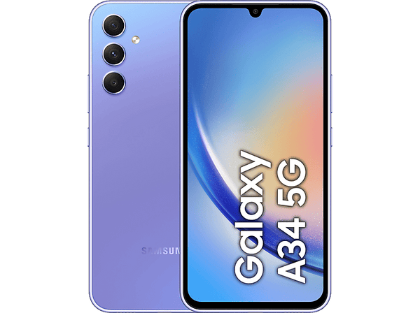 Móvil - Samsung Galaxy A34, Light Violet, 256 GB, 8 GB RAM, 6.6 " FHD+, Mediatek Dimensity 1080 Octa-Core, 5000 mAh, Android 13