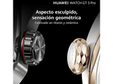 Smartwatch - Huawei Watch GT5 Pro 42mm, Llamadas Bluetooth, Respuesta con Teclado, Mapas Campos Golf, 7 días batería, Correa Cerámico Blanco
