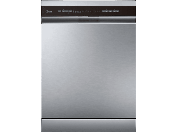 Lavavajillas - Midea MDWPF1433CSS-W-EU, 14 Cubiertos, 10 Programas, 59.8 cm Ancho, Auto Door Open, Inox