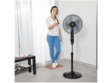 Ventilador de pie - Taurus Boreal 16CR, 50 W, Panel digital, 130 cm, 3 velocidades, Sistema de oscilación e inclinación. Silencioso 60 db, Negro