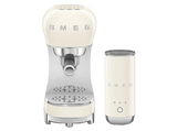Cafetera express - Smeg ECF12CREU, 15 bar, 1350 W, 2 Tazas, Incluye Espumador de leche, Sistema de calentamiento Thermoblock, Crema