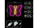 Luces LED - Forever RTV100306, Neón, USB, Butterfly, Pink