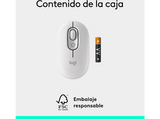 Ratón inalámbrico - Logitech Pop, 4000 ppp, Easy-Switch, Bluetooth, SmartWheel, Botones personalizables, Tecnología Silent Touch, PC-Mac, Blanco