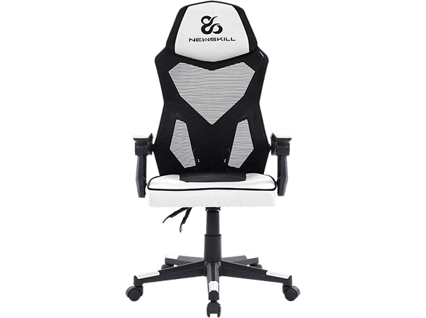 Silla gaming - Newskill Eros Mesh, Carga máx. 150 kg, Respaldo mallado, Tela transpirable, Blanco