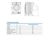 Lavadora secadora integrable - Midea MFA06D80BA10/W-ES, 8 kg de lavado, 6 kg de secado, Sin panelar