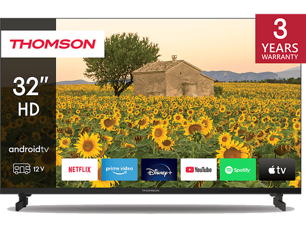 TV LED 32" - Thomson 32HA2S13C, HD, ARM CA55 Quad Core 1.45GHz, Smart TV, DVB-T2, Negro