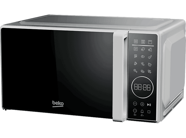 Microondas con grill - Beko MGC20130SFB, 700 W Potencia del Microondas, 900W Potencia Grill, 10 Niveles de Potencia, 20 l, Sliver