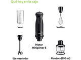 Batidora de mano - Braun MultiQuick 5 MQ50202MBK, 1000 W, 0.6 l, SplashControl, 3 accesorios, Picadora, Negro