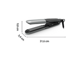 Plancha de pelo - Rowenta Thermostyle, Plancha y rizador, 2 en 1, Titanio, 150 a 230 °C, Iónica, Rápido calentamiento, Diseño redondeado,  Negro