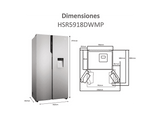 Frigorífico americano - Haier SBS  90 Series 5 HSR5918DWMP, No Frost, 177 cm, 521 l, Motor Inverter, Dispensador de Agua, Inox