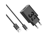 Cargador de pared - motorola TurboPower 33W, Compatibilidad Universal USB-C, Puerto USB-A, Negro