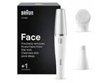 Depiladora facial  - Braun FaceSpa 810, Depilación y sistema de limpieza facial, Wet&Dry, Blanco/Plata