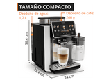 Cafetera superautomática - Krups Sensation Elite Hot & Could EA918, 30 Recetas, Jarra de leche, Molinillo, Táctil, Espumador, 15 bar, 1450 W, Aluminio