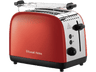 Tostadora - Russell Hobbs Colours Plus, 1600 W, 2 Ranuras Extra Largas, 6 Niveles de Tostado, Red