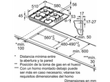 Placa gas - Balay 3ETX464MB, 4 zonas, Gas butano, 60 cm, Gas Stop, Inox