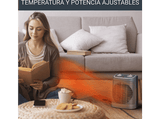 Calefactor - Rowenta Instant Comfort SO2330, 2400 W, 40 m², 2 Velocidades, Temperatura Ajustable, Apagado Auto., Silencioso, Anticongelante, ECO, Gris