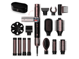 Moldeador - Cecotec AirGlam 14in1 Flex Black, 14 Cabezales intercambiables, Revestimiento Queratina, Negro