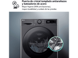 Lavadora secadora - LG F4DR6009AGM, 9 kg/6 kg, 1400 rpm, 12 programas, AI Direct Drive™, TurboWash™360˚, Inox grafito