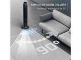 Ventilador de torre - Rowenta VU7020, 24 W, 22 dB, 8 Velocidades, Oscilación automática, Temporizador, Control remoto, Diseño compacto, Negro