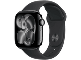 Apple Watch Series 11 (2025), GPS+CEL, 46 mm, Caja de aluminio Negro Azabache, Correa deportiva Negra, M/L, Calidad del sueño, 24h Autonomía