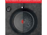 Set de sartenes - Tefal Titanium Excellence G1510S, 3 sartenes, Revestimiento antiadherente de titanio, Inducción, Negro