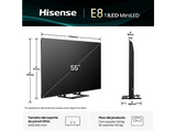 TV Mini LED 55 - Hisense 55E8Q, UHD 4K, 144 Hz, Hi-View Engine, Escalador HDR IA, Subwoofer integrado, Negro