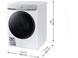 Secadora bomba de calor - Samsung Bespoke AI DV16DG8600BWU3, 16 Kg, 21 programas, AI Dry, Clase C, Blanco