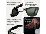 Gafas IA - Ray-Ban Meta Wayfarer (Gen 3), Negro brillante, Lentes polarizadas en verde, Gafas con IA y cámara, Talla estándar, Unisex