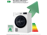 Secadora bomba de calor -  LG RH80V9AV4N, 8 kg, 14 programas, Dual Inverter Compressor™, Eco Hybrid™, Display Gran LED, Blanco