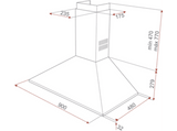 Campana decorativa - Teka DBB 90, 3 Velocidades, 380m³/h, 90 cm, Inox