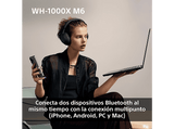 Auriculares inalámbricos - Sony WH-1000XM6, Cancelación ruido, 30h Autonomía, Hi-Res, Carga Rápida, Cómodo, Plegable, iOS/Android, Rosa