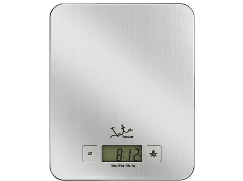 Balanza de cocina - Jata 719, 15kg, función tara, acero inoxidable