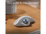 Ratón - Logitech Ergo M575S, Trackball inalámbrico, Botones personalizables, Ergonómico, 2000ppp, Clics silenciosos, 18 meses de pila, PC-Mac, Blanco
